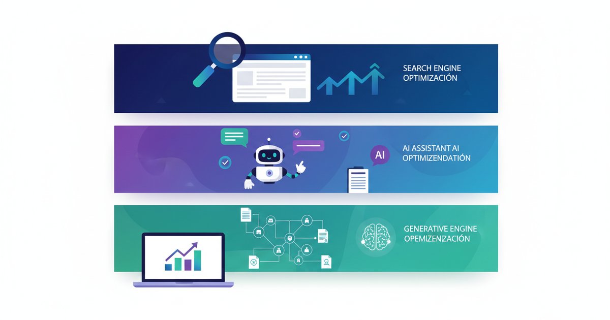 SEO, AEO y GEO — las tres capas de optimizacion para negocios en 2026